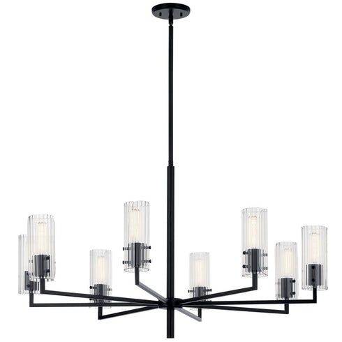 Kichler Velestino 40.25 Inch 8 Light Chandelier in Black Model: 52680BK