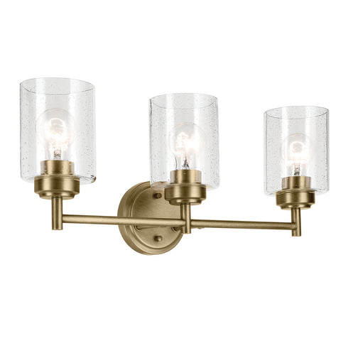 Kichler Winslow Bath 3 Light in Natural Brass Finish Model: 45886NBR