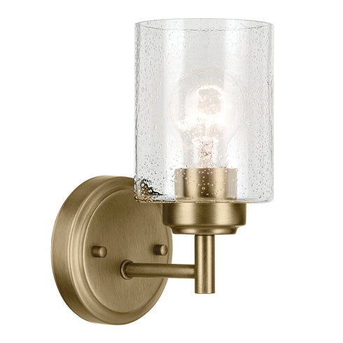Kichler Winslow Wall Sconce 1 Light in Natural Brass Finish Model: 45910NBR