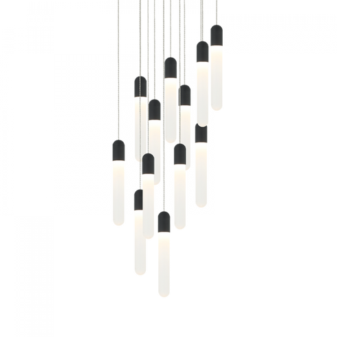 Matteo Lighting Aydin 12 Light Pendant in Black Model: C65812MB