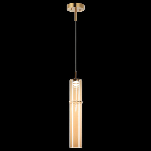 Matteo Lighting Bambu in Aged Gold Brass Pendant Model: C30611AGAM