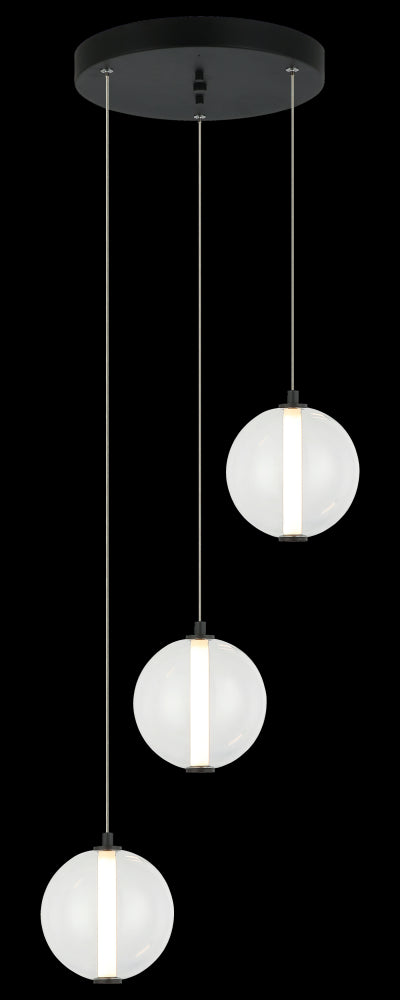 Matteo Lighting Belange 3 Light Pendants in Combination Finishes Model: C69603AGCL