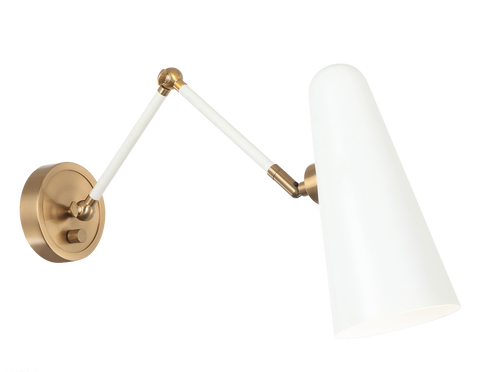 Matteo Lighting Blink 1 Light Wall Sconce in White Model: S05221WH
