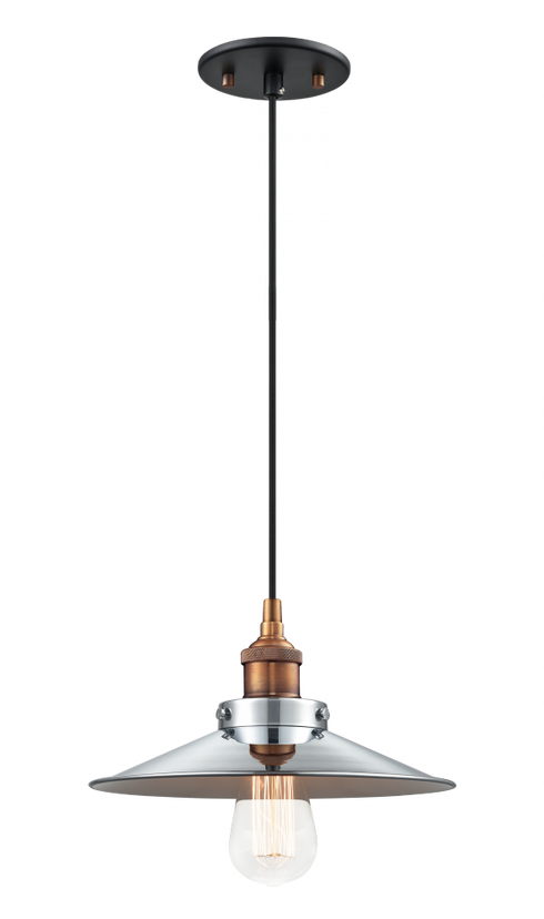 Matteo Lighting Bulstrode's Workshop 1 Light Pendant in Combination Finishes Model: C46111AGCH