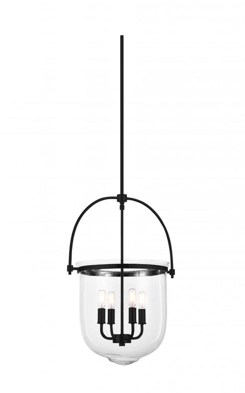 Matteo Lighting Ceramiche 4 Light Pendant in Black Model: C58704MB