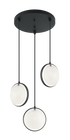 Matteo Lighting Chatoyant 3 Light Pendants in Black Model: C71503MB