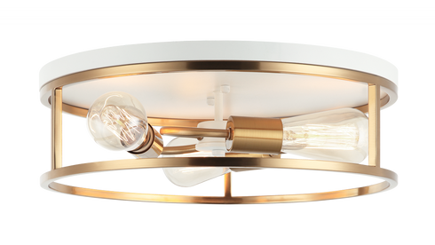 Matteo Lighting Clarke 3 Light Flush Mounts in Black Brass Gold Model: M15503BKAG