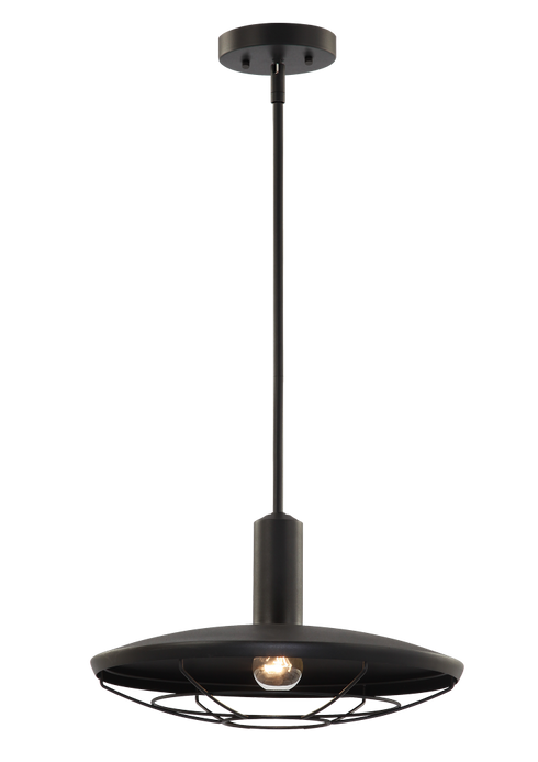Matteo Lighting Compton 1 Light Pendant in Black Model: C75711MB