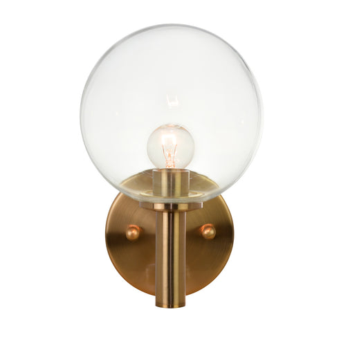 Matteo Lighting Cosmo in Aged Gold Brass Wall Sconce Model: S06001AGCL