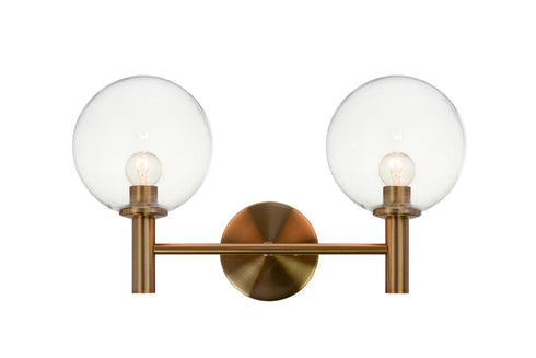 Matteo Lighting Cosmo in Aged Gold Brass Wall Sconce Model: S06002AGCL
