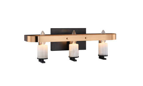Matteo Lighting Crandle 3 Light Wall Sconce in Black Brass Gold Model: W82903BKAG