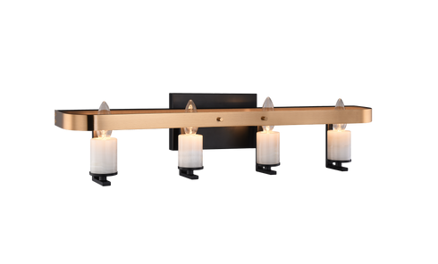 Matteo Lighting Crandle 4 Light Wall Sconce in Black Brass Gold Model: W82904BKAG