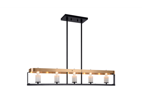 Matteo Lighting Crandle 5 Light Chandelier in Black Brass Gold Model: C82915BKAG