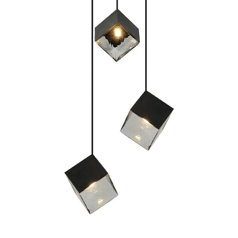 Matteo Lighting Cube 3 Light Pendants in Gold Model: C30503CG