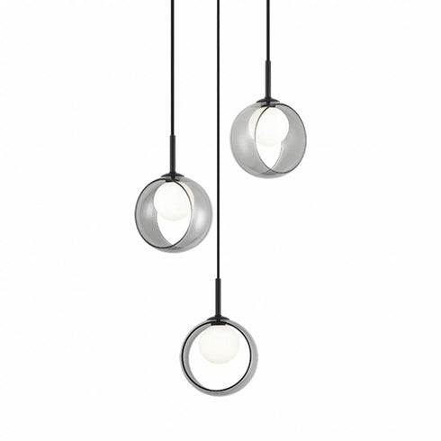 Matteo Lighting Delcia 3 Light Pendants in Black Model: C60603BKSM
