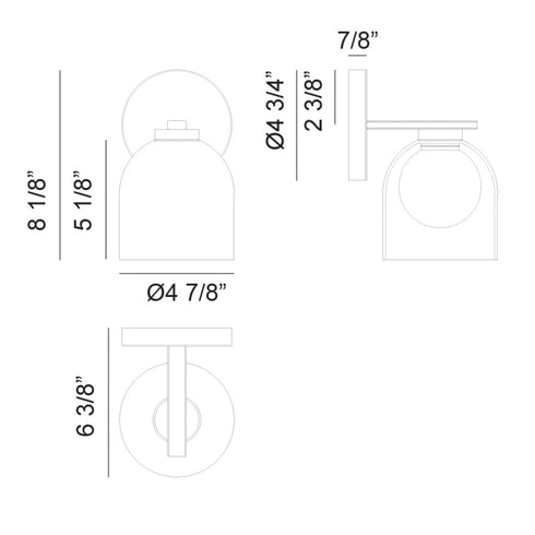 Matteo Lighting Derbishone in Chrome Wall Sconce Model: W60701CHCL