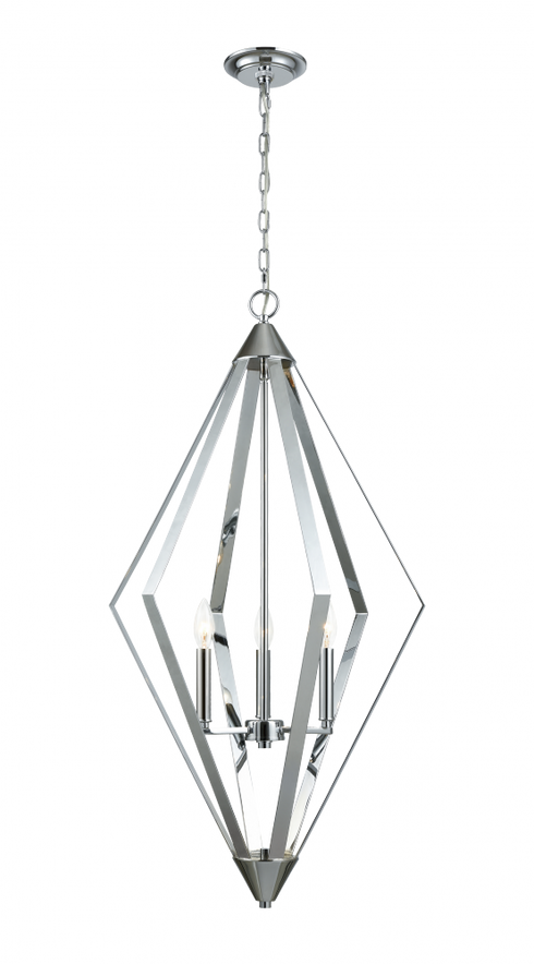 Matteo Lighting Diamant 3 Light Pendant in Chrome Model: C69203CH