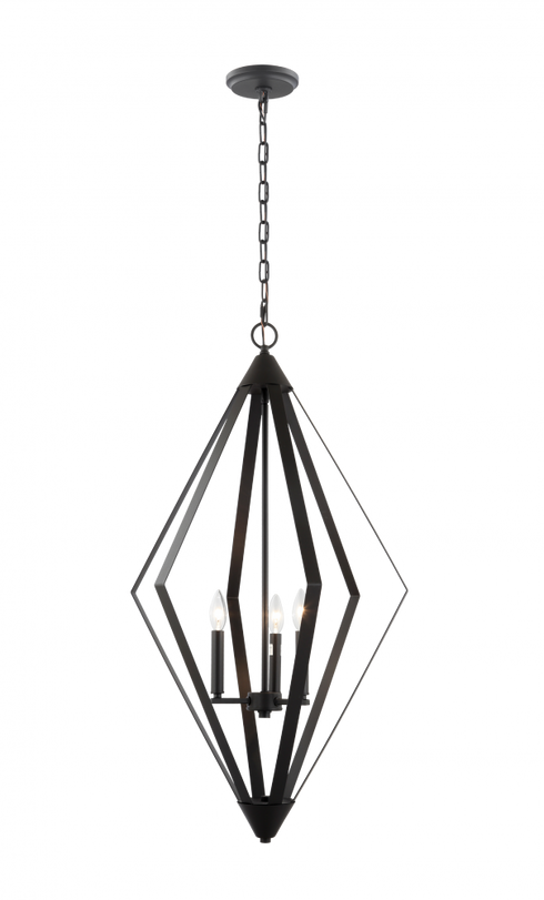 Matteo Lighting Diamant 3 Light Pendant in Chrome Model: C69203CH