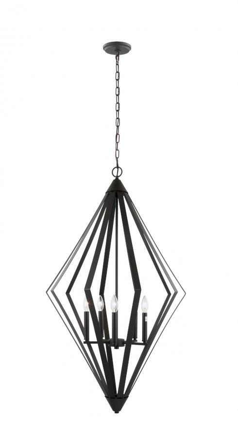 Matteo Lighting Diamant 5 Light Pendant in Black Model: C69205MB