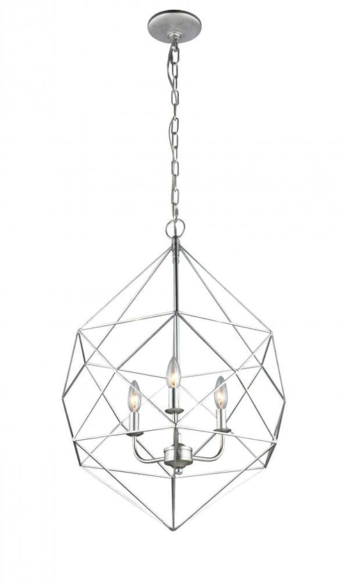 Matteo Lighting Diamond 3 Light Pendant in Silver Model: C59603SV