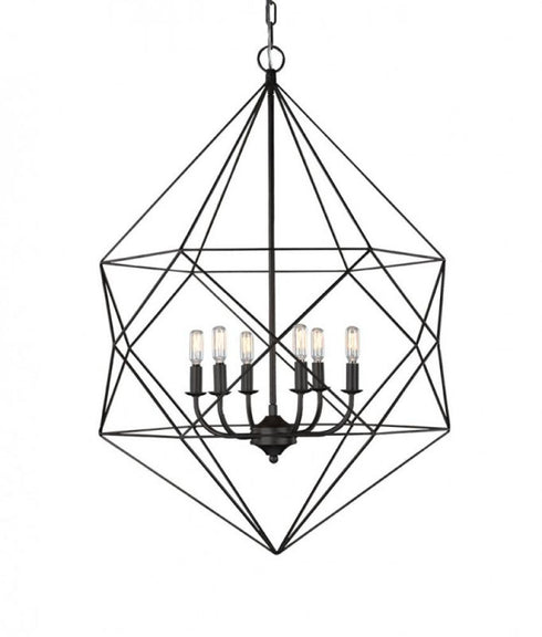 Matteo Lighting Diamond 6 Light Pendant in Bronze Model: C59606BZ