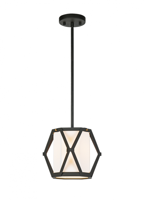 Matteo Lighting Hexalantern 1 Light Pendant in Black Model: C73501MB