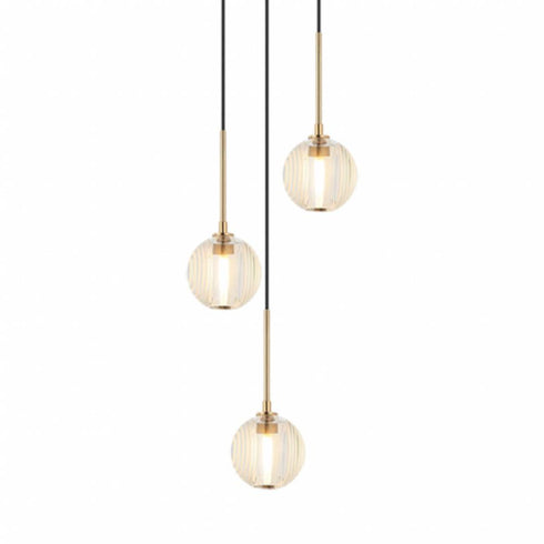 Matteo Lighting Jemyca 3 Light Pendants in Combination Finishes Model: C61603AGCL