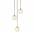 Matteo Lighting Jemyca 3 Light Pendants in Combination Finishes Model: C61603AGCL