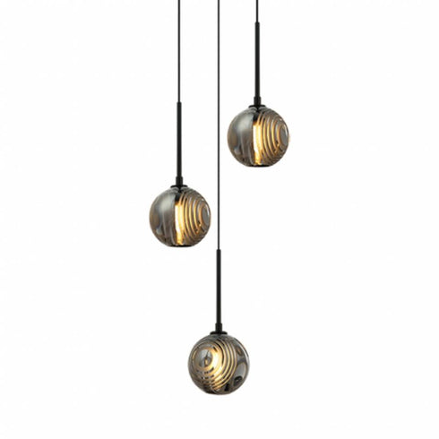 Matteo Lighting Jemyca 3 Light Pendants in Combination Finishes Model: C61603AGCL