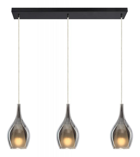 Matteo Lighting Jericho 3 Light Pendant in Black Model: C37513MBSM
