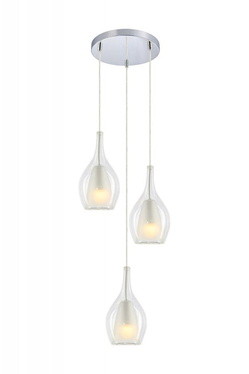 Matteo Lighting Jericho 3 Light Pendant in Chrome Model: C37503CHCL