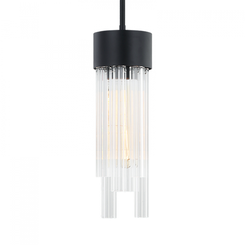 Matteo Lighting Kellan 1 Light Pendant in Black Model: C66901MB