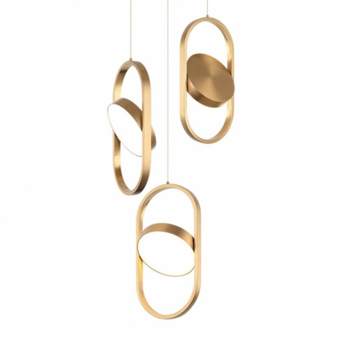 Matteo Lighting Kennedy 3 Light Pendants in Combination Finishes Model: C32303AG