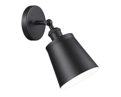 Matteo Lighting Kinsley 1 Light Wall Sconce in Black Model: S08201BK
