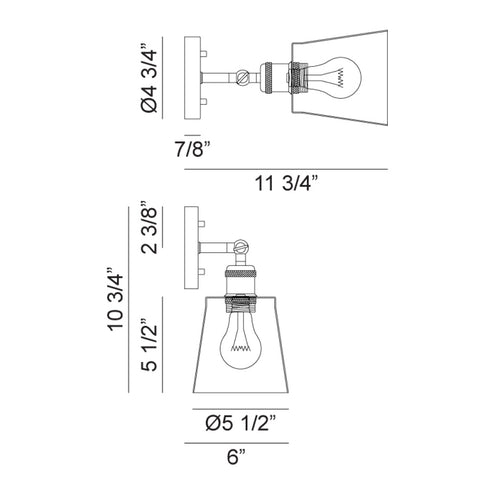 Matteo Lighting Kinsley in Black Wall Sconce Model: S08201BK