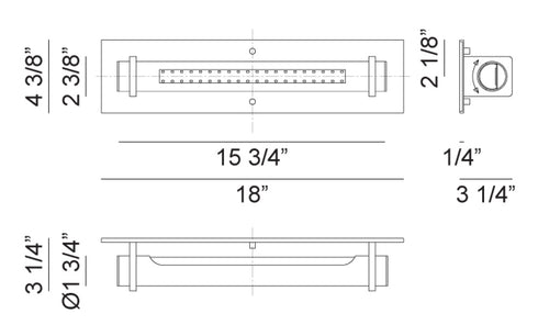 Matteo Lighting Knax in Aluminum Wall Sconce Model: S07118AL