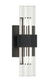 Matteo Lighting Krustallos in Matte Black Wall Sconce Model: S06913MB