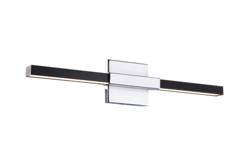 Matteo Lighting Lineare 2 Light Wall Sconce in Combination Finishes Model: W64721MBCH