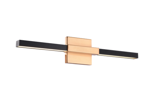 Matteo Lighting Lineare 2 Light Wall Sconce in Combination Finishes Model: W64721MBCH