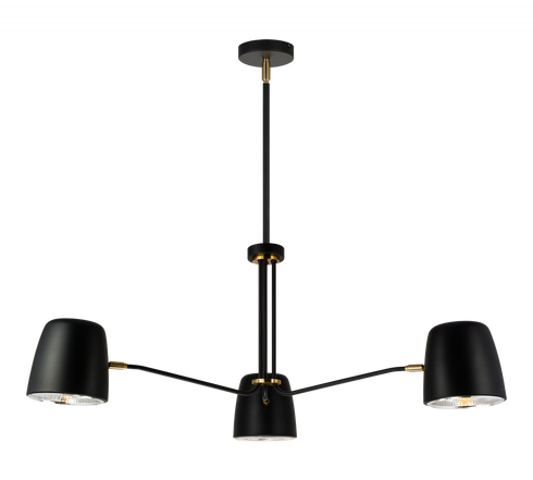 Matteo Lighting Luca 3 Light Pendant in Black Model: C73703BK