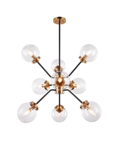 Matteo Lighting Maru in Aged Gold Brass Chandelier Model: C72309AGCL