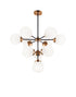 Matteo Lighting Maru in Aged Gold Brass Chandelier Model: C72310AGCL