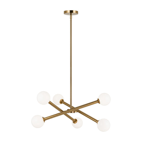 Matteo Lighting Matchstix in Aged Gold Brass Pendant Model: C64606AGCL