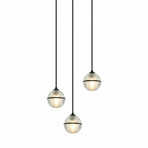 Matteo Lighting Misty 3 Light Pendants in Black Model: C33103MB
