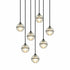 Matteo Lighting Misty 7 Light Pendants in Black Model: C33107MB