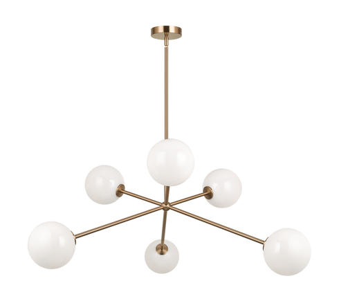Matteo Lighting Novo 6 Light Chandelier in Combination Finishes Model: C81706AGOP