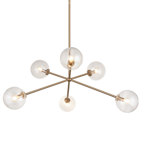 Matteo Lighting Novo 6 Light Pendant in Combination Finishes Model: C81706AGCL