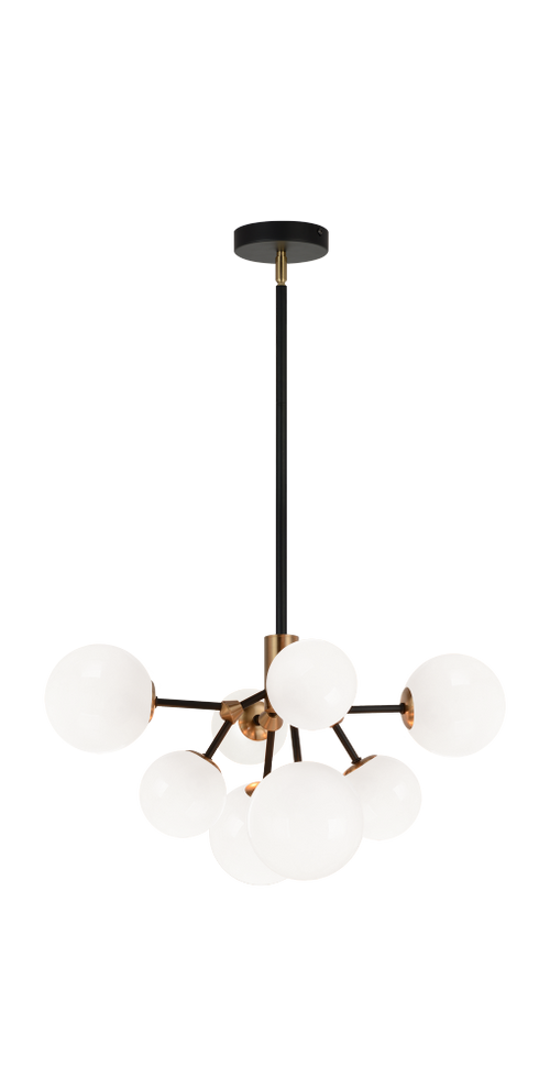 Matteo Lighting Novu 8 Light Chandelier in Combination Finishes Model: C83008AGOP