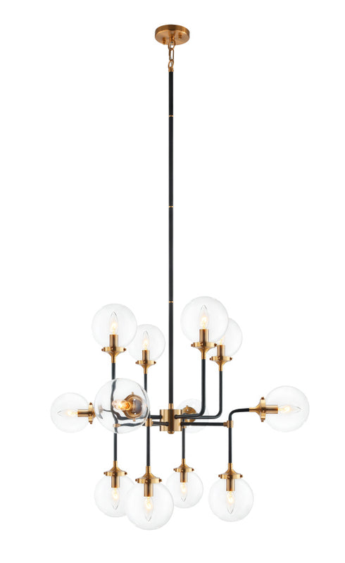 Matteo Lighting Particles in Aged Gold Brass Pendant Model: C58212AGCL