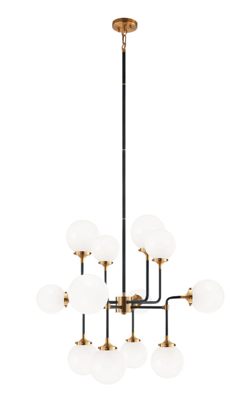 Matteo Lighting Particles in Aged Gold Brass Pendant Model: C58212AGCL